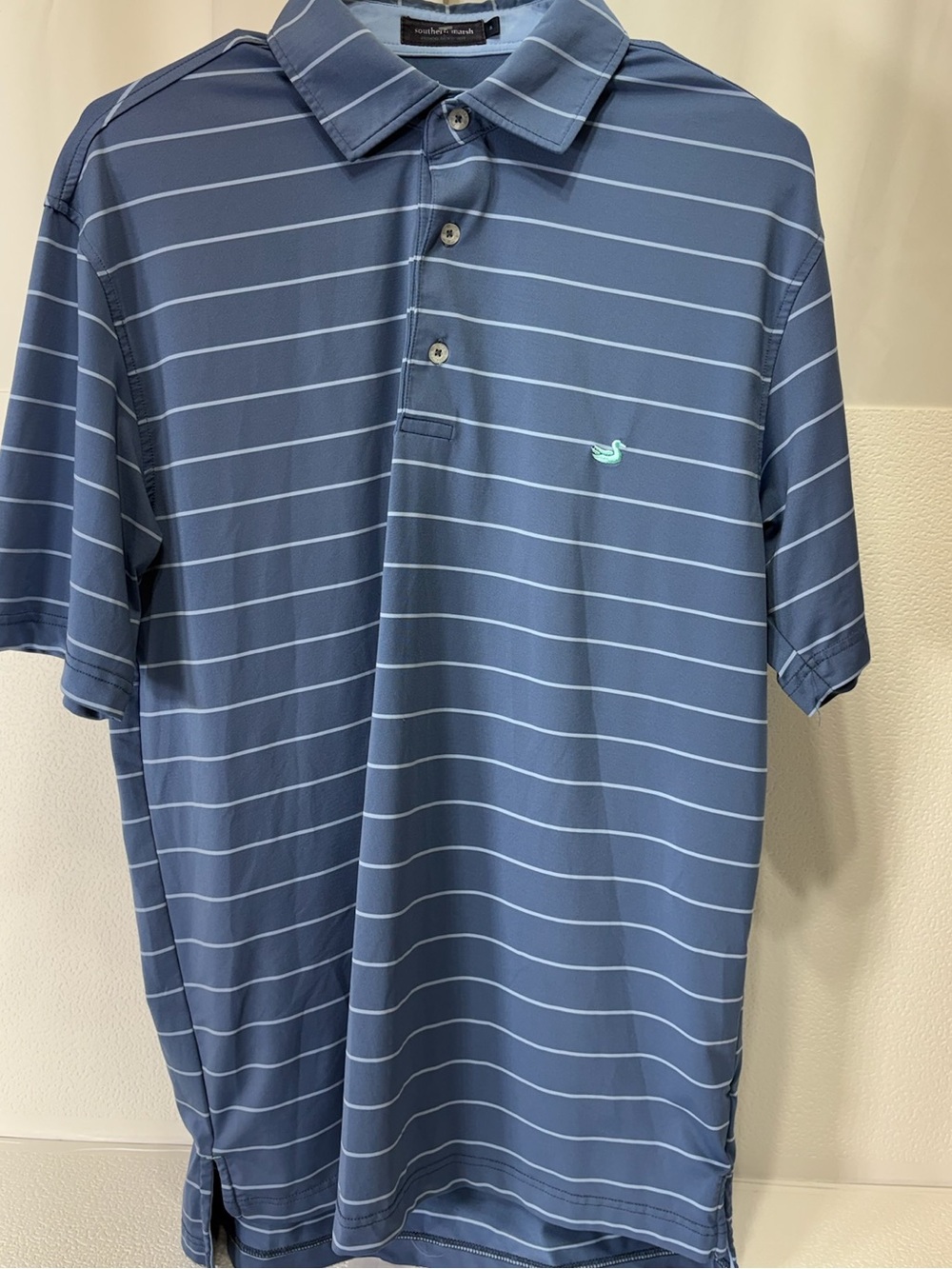 Southern Marsh Blue Horizontal Stripe Polo 1767
